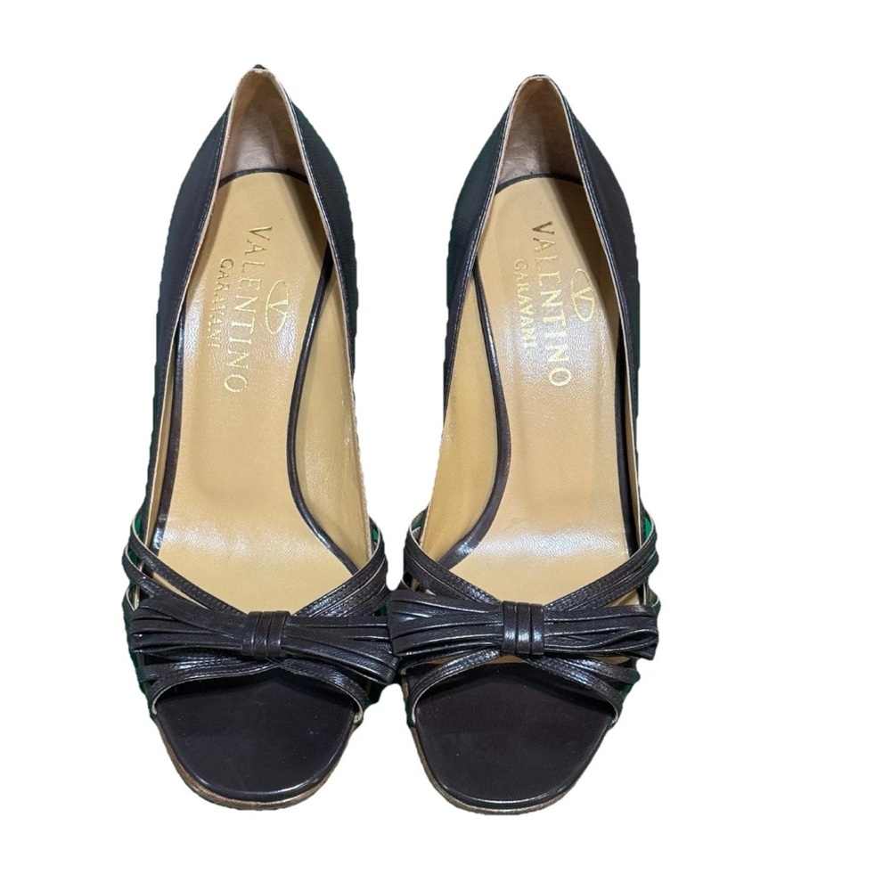 Valentino Garavani Brown Open Toe Bow Women's Shoes